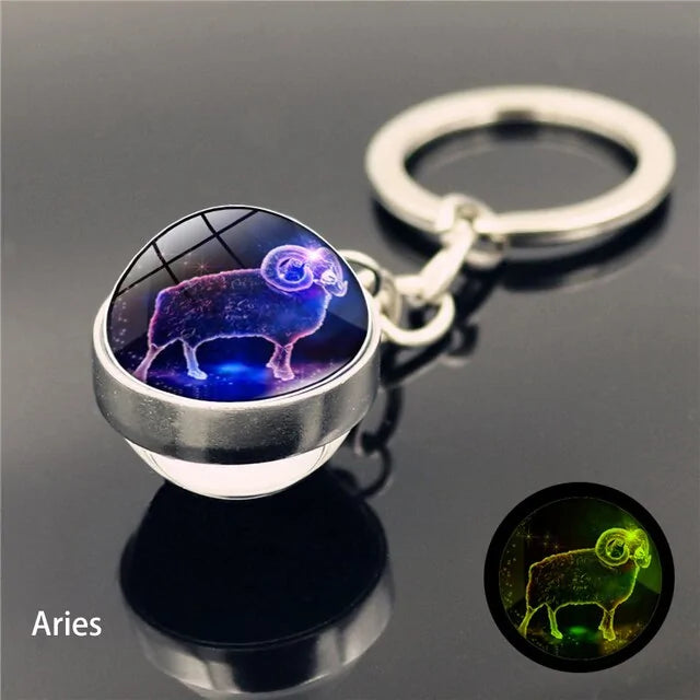 Constellation Luminous Keychain Glass Ball