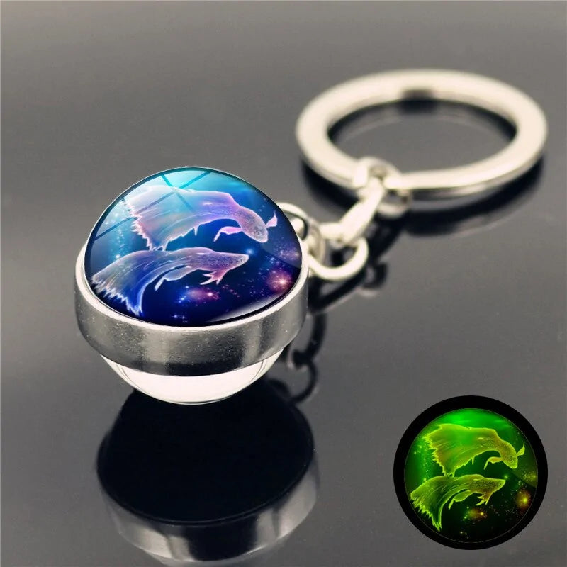 Constellation Luminous Keychain Glass Ball