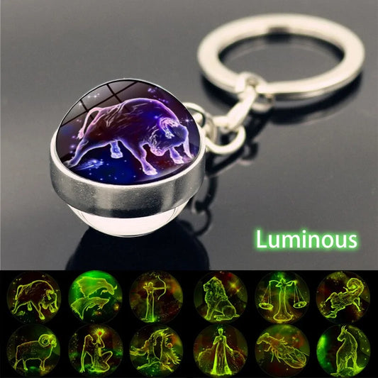 Constellation Luminous Keychain Glass Ball