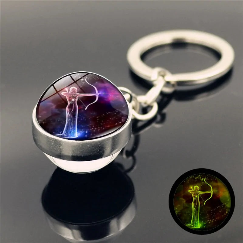 Constellation Luminous Keychain Glass Ball