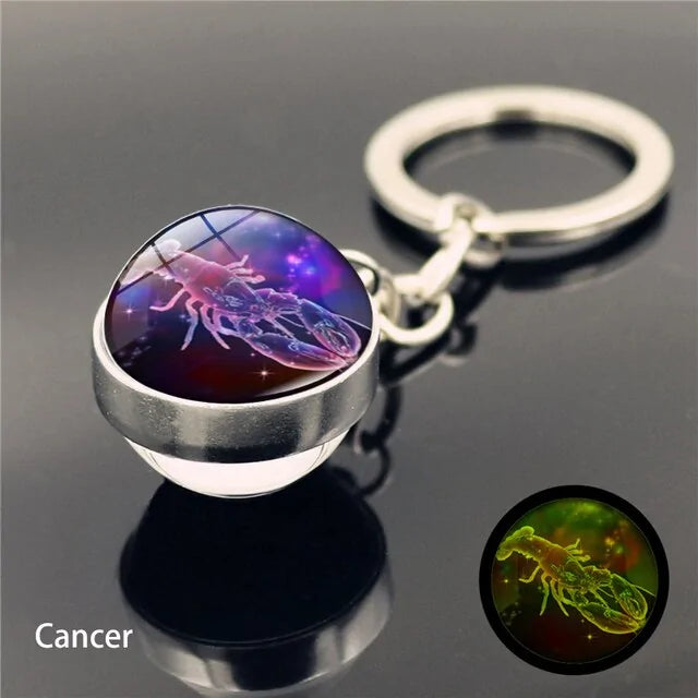 Constellation Luminous Keychain Glass Ball