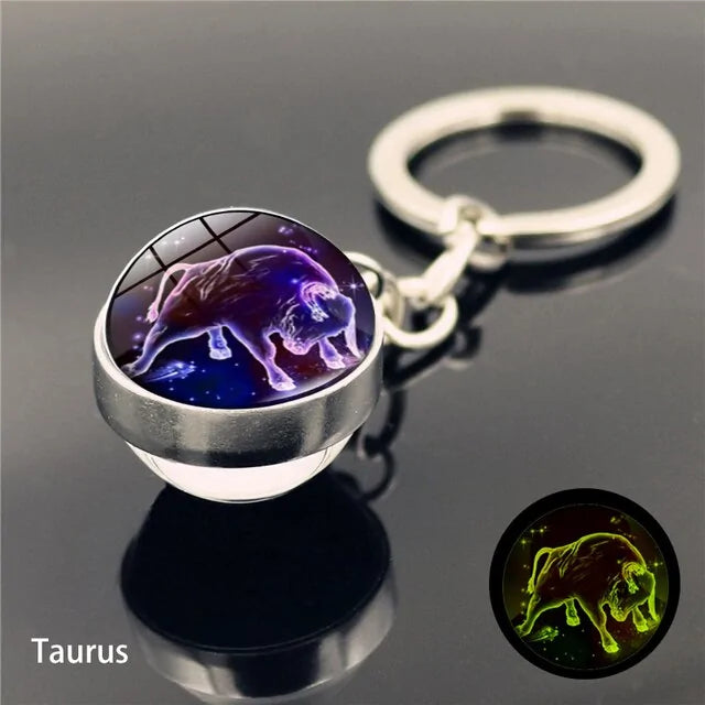 Constellation Luminous Keychain Glass Ball