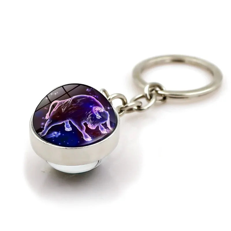 Constellation Luminous Keychain Glass Ball