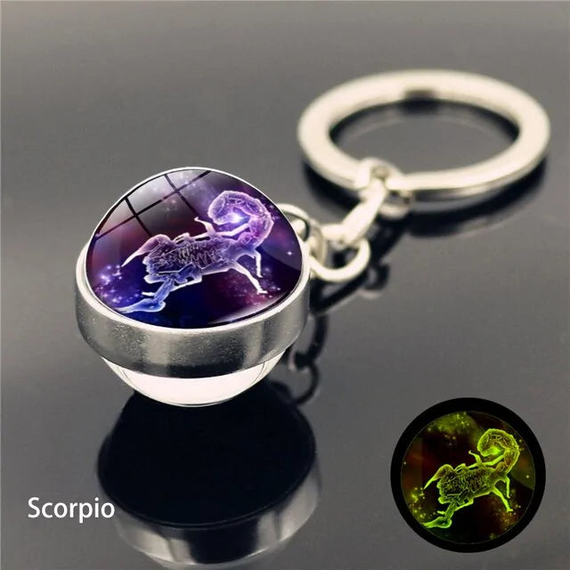 Constellation Luminous Keychain Glass Ball